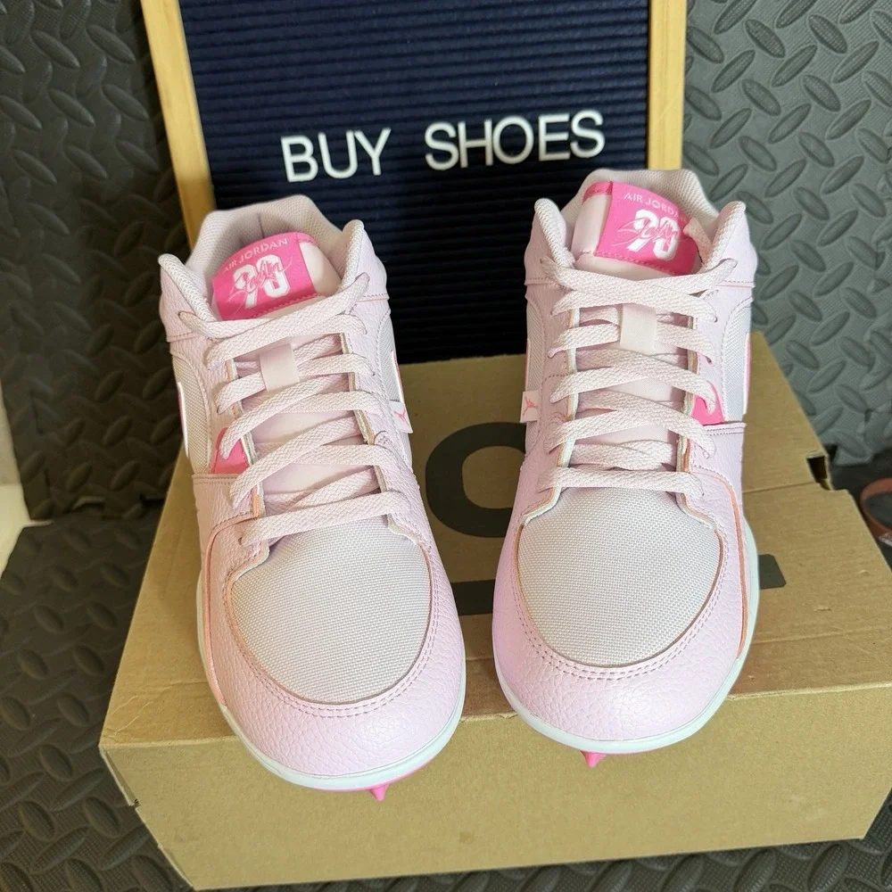 Nike Jordan Stadium 90 Low TD Football Cleats HQ0210-600 Pink Foam Mens Size 10